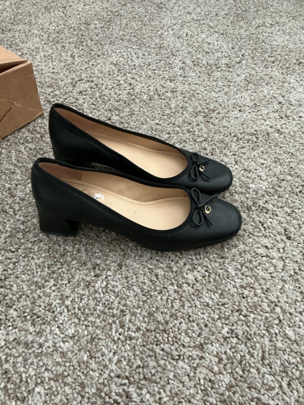 Coach block ballet heels